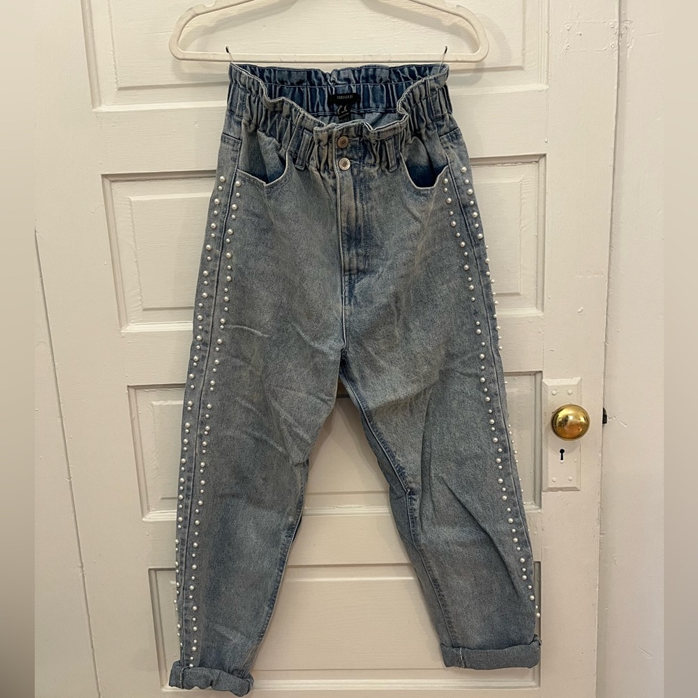Pearl-studded mom jeans - Picture 2 of 5